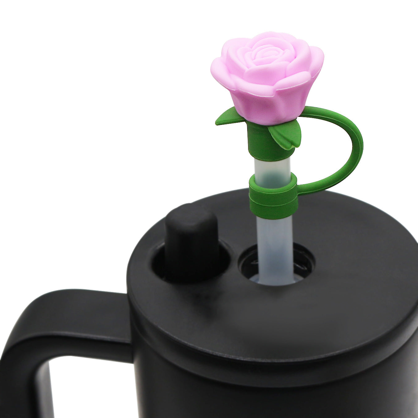 Wholesale Silicone cute rose 10mm straw topper